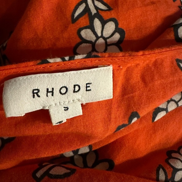 Rhode Orange Floral Print Midi Length Dress size S - Picture 8 of 12